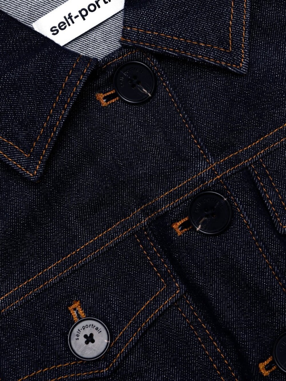 Self Portrait Indigo Denim Flared Mini Dress - Picture 5 of 14